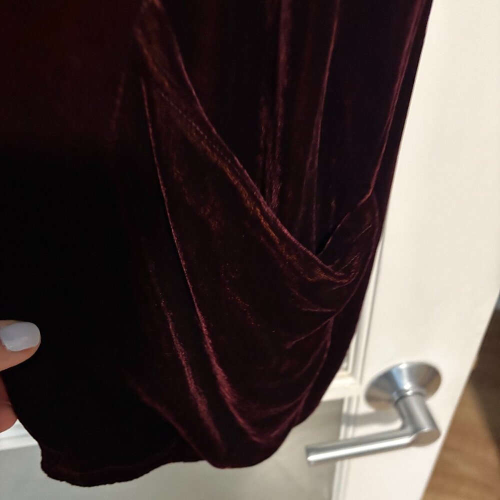Cut Loose Ruby Velvet Tunic One Size Washable Silk Blend EUC - Picture 3 of 6